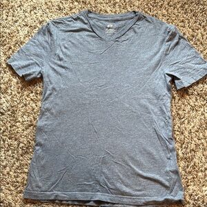 H&M Blue/Gray V-Neck Short Sleeve Tee Size XS
